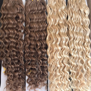 Al por mayor del pelo indio en <span class=keywords><strong>la</strong></span> India 100 natural virginal indio Remy onda rizada profunda extensión del pelo humano de <span class=keywords><strong>la</strong></span> <span class=keywords><strong>tra</strong></span> - Product Image 5