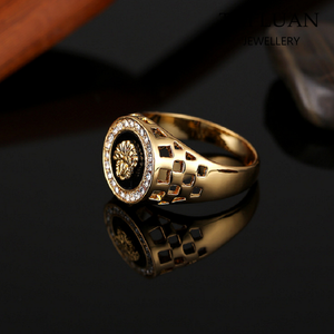 最新设计狮子钻石男士结婚戒指金戒指批发阿里巴巴 - Product Image 3