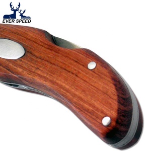 Hoja de acero inoxidable plegable para acampar, bolsillo de madera, cuchillo táctico, herramienta de supervivencia, cuchillos, herramientas - Product Image 6