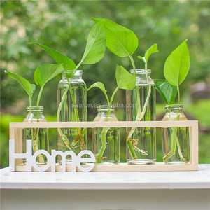Set di Vasi in Legno e Vetro per Decorazione da Scrivania, <span class=keywords><strong>Vaso</strong></span> per Epipremnum Aureum Senza Accessori per Decorazione Domestica - Product Image 3