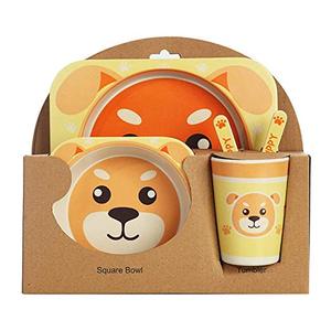 Ensemble de bols pour enfants, <span class=keywords><strong>vaisselle</strong></span> de table créative <span class=keywords><strong>en</strong></span> Fiber de <span class=keywords><strong>bambou</strong></span> antichute pour l'alimentation des enfants, dessin animé séparation <span class=keywords><strong>vaisselle</strong></span> cadeaux - Product Image 3