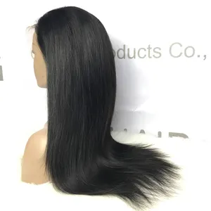 Wig Rambut Alami Kustom Ketebalan 130 150 180 untuk Wanita Hitam Wig Renda Penutup Atas Rambut Manusia Lurus Wig Depan Renda