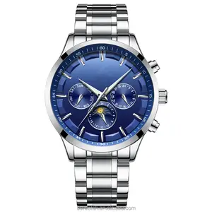 Custom high quality moonphase mens wrist watches top brand luxury