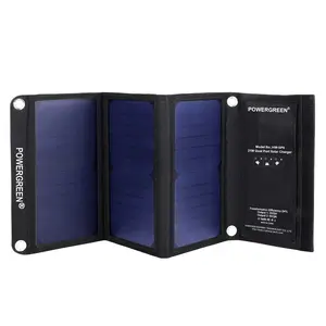 Cargador Solar portátil de 21W, Panel Solar semiflexible impermeable con 2 puertos USB para todos los dispositivos USB