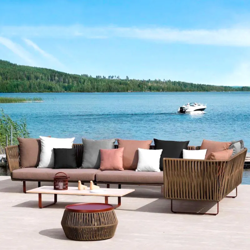 Outdoor Garden Rope Material Sofa Set Outdoor Lounge Sofa