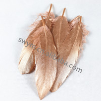 En gros Golden Goose Plumas Artisanat Rose/Or Rose Enduit D'oie Plume Plumes pour la Décoration De Mariage