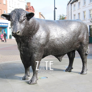 Al aire libre decoración plaza animal escultura <span class=keywords><strong>de</strong></span> bronce Toro hereford estatua - Product Image 2