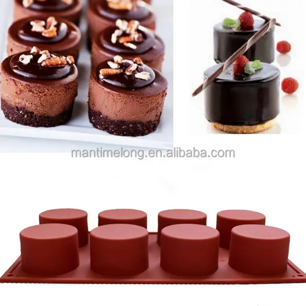 3D Handgemaakte Ronde Vormige Siliconen Cakevorm Cupcake Jelly Pudding Cookie Muffin Zeep Mold