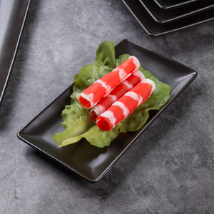 Nhà máy tùy chỉnh màu đen tráng men sứ bữa ăn tối tấm chất lượng cao Bộ đồ ăn thân thiện với môi hình chữ nhật vuông thiết kế 1 cái moq - Product Image 3