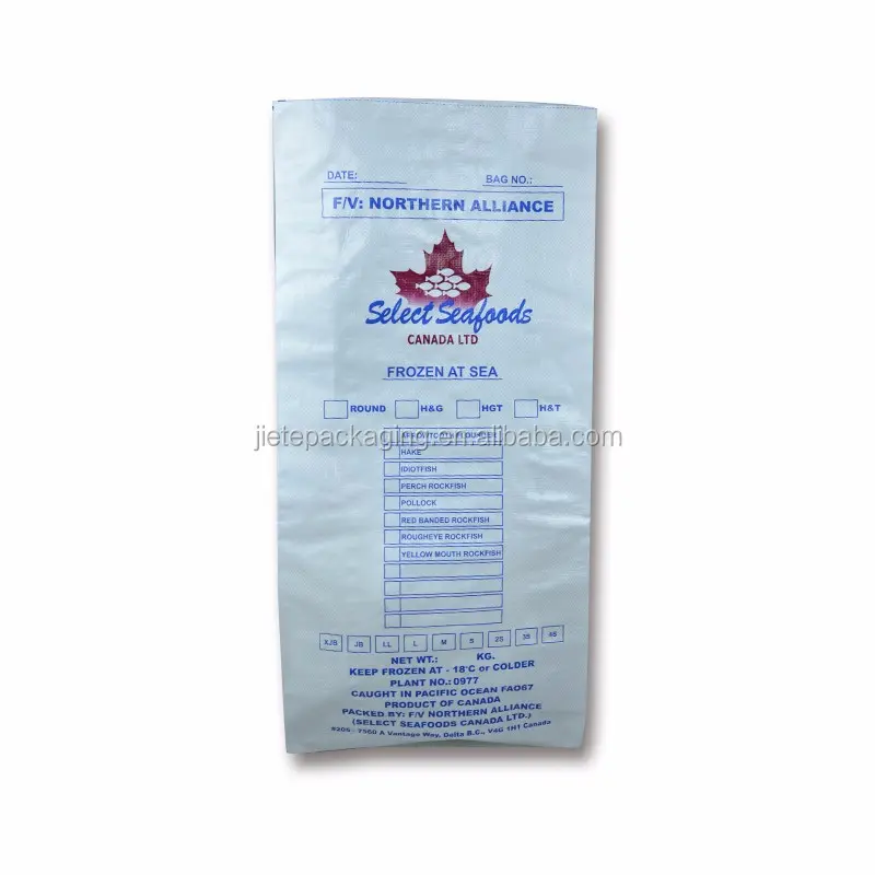 White sugar, seafood plastic printed and laminated pp woven sacks bags 25kg 20kg supplier