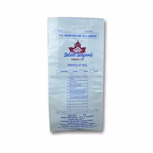 Sacos tejidos de pp impresos y laminados de plástico para azúcar blanco, mariscos, 25kg, 20kg, proveedor