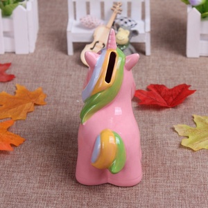 Pequeña rosa de cristal pintado a mano de cerámica caballo banco para los niños - Product Image 2