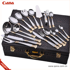 Ensemble de couverts QANA Factory Wholesale OEM, finition miroir, ensemble de vaisselle, couteau, fourchette, cuillère, couverts en acier inoxydable, spatule, pinces - Product Image 6