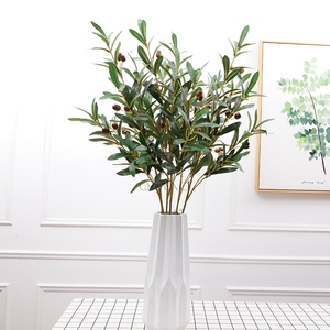 QiHao 95 centimetri 6 <span class=keywords><strong>Rami</strong></span> di Plastica Foglie di <span class=keywords><strong>Ulivo</strong></span> Stem Artificiali in Olive Branch con la Frutta per la Casa Decorazione di Cerimonia Nuziale - Product Image 1