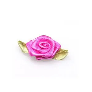 China Factory Wholesale Handmade Rose Satin Ribbon Flowers