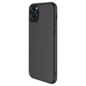 Casing Ponsel Hitam Kustom Tahan Guncangan, Casing Penutup Pelindung Ponsel TPU Matte untuk iPhone 11 Pro Max