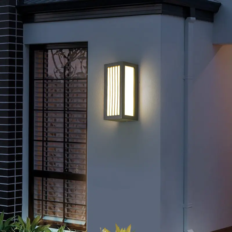 15 W IP54 อลูมิเนียมโมเดิร์นกลางแจ้ง Bulkhead Light wall light สแควร์สีดำความชื้น Proof