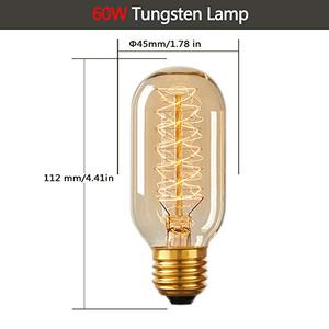 Ampoules Edison de style <span class=keywords><strong>vintage</strong></span>, forme de <span class=keywords><strong>tube</strong></span> T45, filament, 40 W, verre ambré, <span class=keywords><strong>ampoule</strong></span> Edison - Product Image 2
