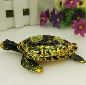 새로운 거북이 악세사리 거북이 그림 에나멜 tortise 녹색 크리스탈 거북이 악세사리 보석 상자