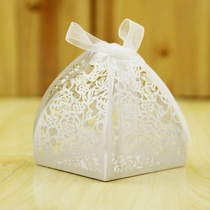 Boîte cadeau en forme de Rose florale, coupée au laser, emballages pour cadeaux de mariage, 1 pièce - Product Image 3