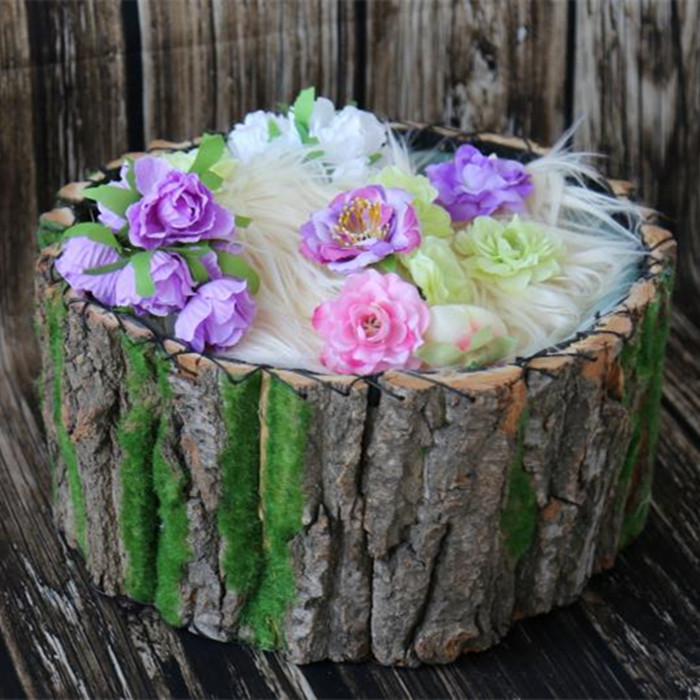 Деревянный реквизит для новорожденных, натуральная миска из лая для новорожденных, деревянный реквизит для детской кровати