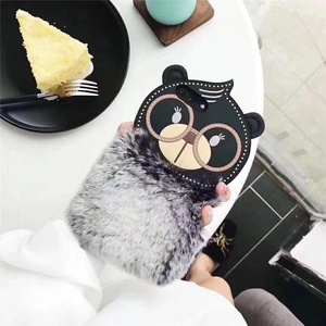 De moda lindo gafas oso peludo funda para teléfono móvil para <span class=keywords><strong>iphone</strong></span> <span class=keywords><strong>X</strong></span> - Product Image 4