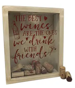 Rustic Free Stand or Wall Hanging Wooden Wine Cork shadowbox