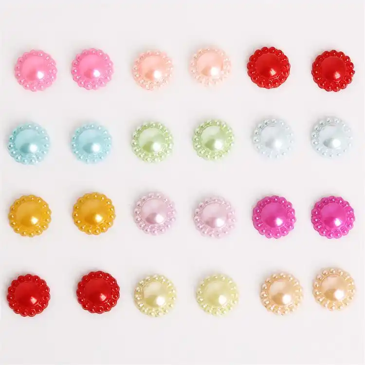 Commercio all'ingrosso dei monili di modo variopinto girasole perla mezza perline di plastica perle perline per le imbarcazioni e abbigliamento