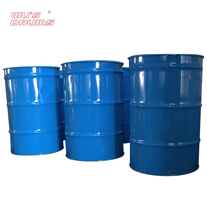 Customized logo close lid 55 gallon 200 liter steel metal drums for oil sale