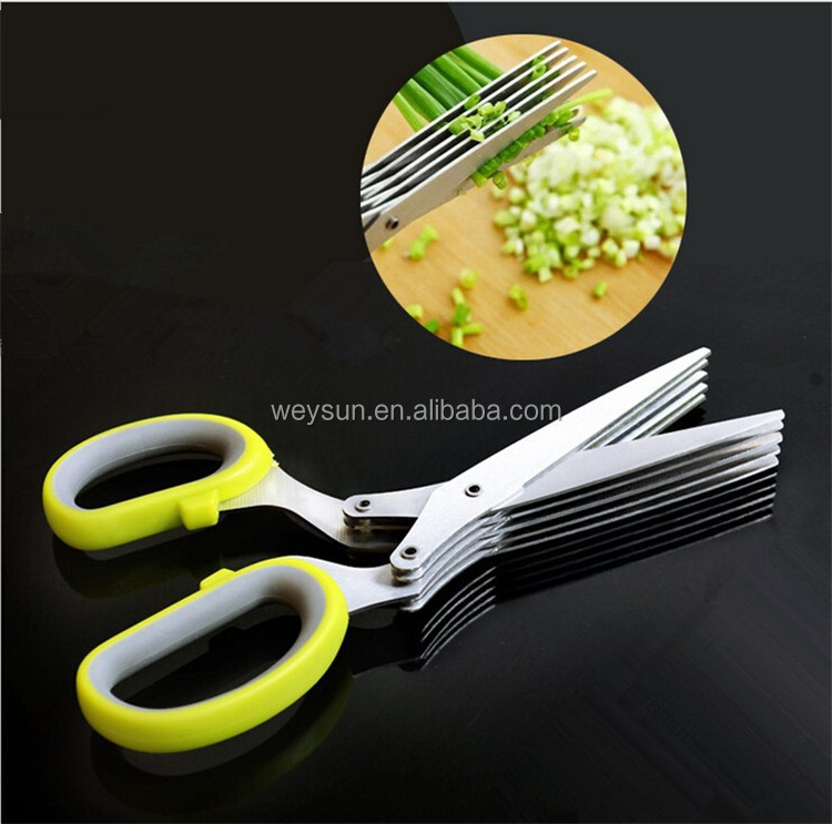 Кухонный инструмент, ножницы для трав, 5 лезвий, ножницы из нержавеющей стали, ножницы для рубки зеленых луков