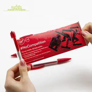 2024 2025 çin reklam özel rulo etiket out Logo baskı marka kağıt geri çekilebilir afiş kalem stylus ile