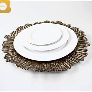Plaque de base décorative <span class=keywords><strong>pour</strong></span> mariage, rétro, chargeur en verre doré, soirée - Product Image 4