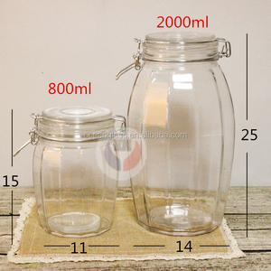 Nhà & Vườn Chất Lượng Cao Glass Kẹo <span class=keywords><strong>Jar</strong></span>/Vuông Glass <span class=keywords><strong>Jar</strong></span>/Cookie <span class=keywords><strong>Jar</strong></span> Glass Với Niêm Phong Kẹp Khóa Nắp - Product Image 1