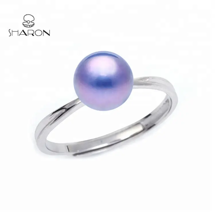 China 2020 Wholesale Simple Jewelry Sterling Silver Pearl Blank Ring for Women