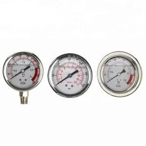 Factory Price Stainless Steel Liquid Water Filled High Pressure Gauge Meter 10Bar