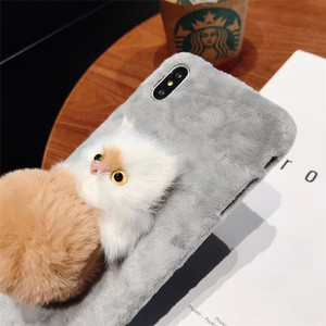 Custodia per iPhone 6 6plus 7plus 8plus X Xs 11 12 14 Max con Pelliccia Sintetica Calda, Design a Forma di Animale, Cover Posteriore alla Moda - Product Image 6