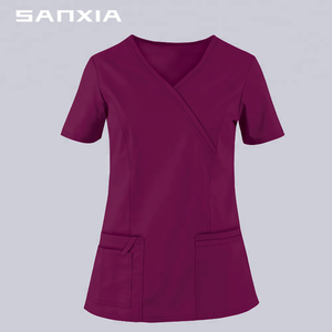 <span class=keywords><strong>Divisa</strong></span> Medica Femminile di Alta Qualità alla Moda, Elasticizzata e Morbida in Rayon e Spandex, Uniforme da Infermiera con Logo Personalizzato OEM - Product Image 6