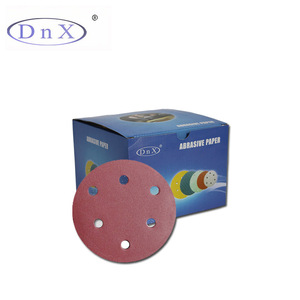 5 pouces 6 trous grenat papier de sable crochet et boucle disque de ponçage disques de papier de verre pour le meulage du bois - Product Image 2