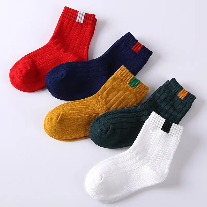 JY644 — chaussettes en coton peigné pour bébés, chaussons d'hiver, souples, confortables et chauds