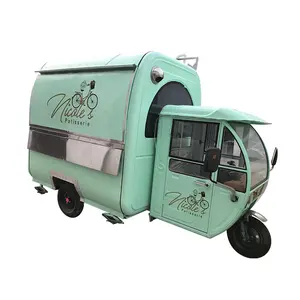Gasoline powered mobile motorcycle food cart with 50-60KM/H max speed