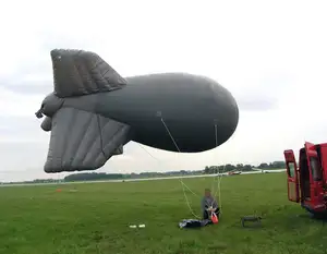 灰色充气流动氦气飞艇广告充气气球出售