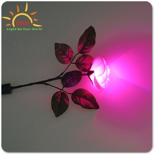Lampe LED multicolore changeante, 1 pièce, fleur de Rose blanche sur une tige verte avec feuilles - Product Image 6