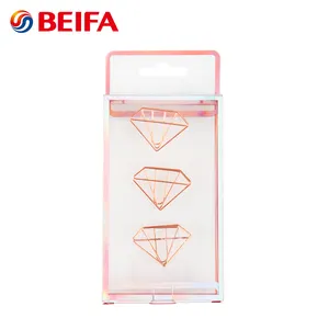 Beifa Merk HC0015 Rose Goud Kleur Custom Diamond Vorm Metalen Paperclip