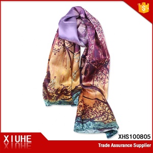 Bufanda de seda satinada para mujer, pañuelos de seda con estampado Digital personalizado, diseño propio, venta al por mayor, China, 100 - Product Image 2