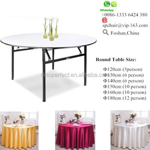 Sinoperfect-mesa plegable redonda con patas plegables para restaurante, muebles de madera contrachapada superior para fiesta en Hotel, banquete y boda, con silla - Product Image 2