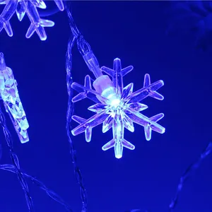 Snowflake String Lights 40 LED Fairy Lights Battery Operated WaterproofためXmas Garden Bedroom Party Decoration