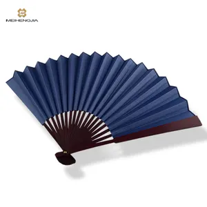 China bom fornecedor top cor azul da seda da tecido dobrável grande ventilador da china