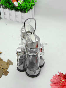 Glass Cruet Olive Oil and <strong>Vinegar</strong> Bottle Salt and Pepper <strong>Shaker</strong> with Stand - Product Image 3