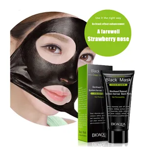 OEM ODM bioaqua charbon naturel tête noire masque facial en bambou noir pour le nettoyage en profondeur du visage