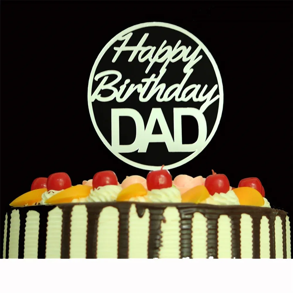Feliz cumpleaños, mamá y papá acrílico de la torta para la madre y el padre decoraciones fiesta suministros